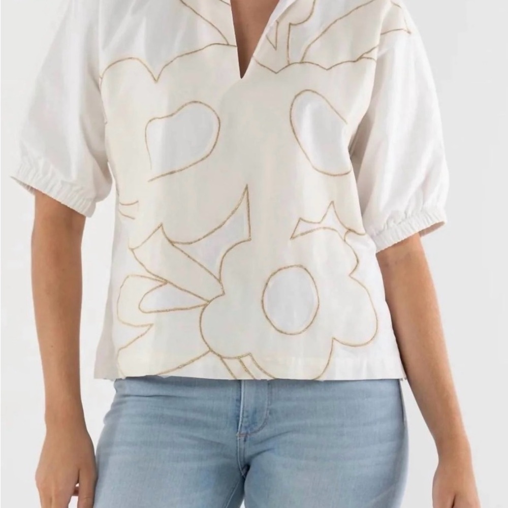 EMILY MCCARTHY - Poppy Beige Bloom Top NWT